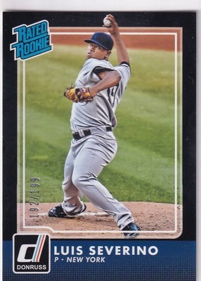 LUIS SEVERINO /199 DONRUSS BLACK BORDER PARALLEL RC METS YANKEES #40 2016 PANINI