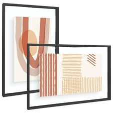 Frametory 12x18 Metal Floating Picture Frame 2-Pack Real Glass Wall Mount Table