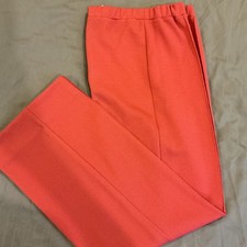 Vtg. Woman  s PYKETTES Elastic Waist Pull-On Orange Pants M, Check Measurements