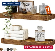 QEEIG Bathroom Floating Shelves for Wall - 15.7" Wall Mounted Shelf Over Toilet