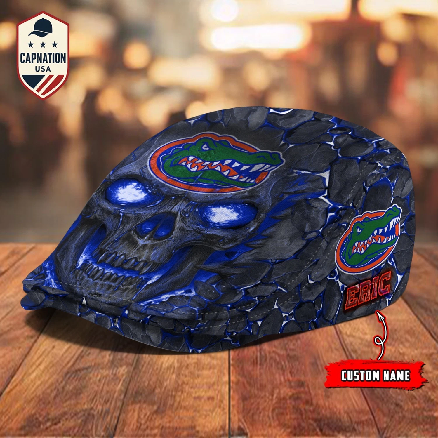 Florida Team Gators Jeff Cap Driving Cap Golf Cap Flat Cap Newsboy Cap