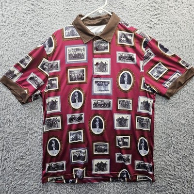Royal & Awesome Performance Polo Shirt Men 2XL Portraits Pictures Contrast