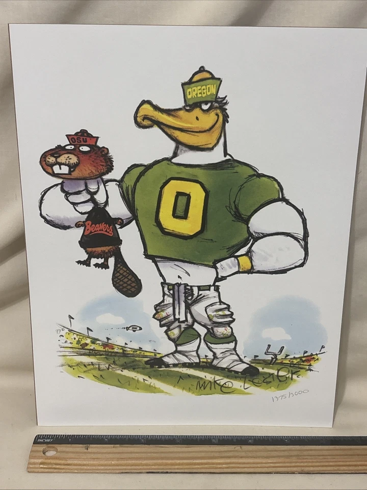 Oregon Ducks v Oregon State - Mike Lester Print - Serial Numbered 1375/3000 - Image 3 of 3