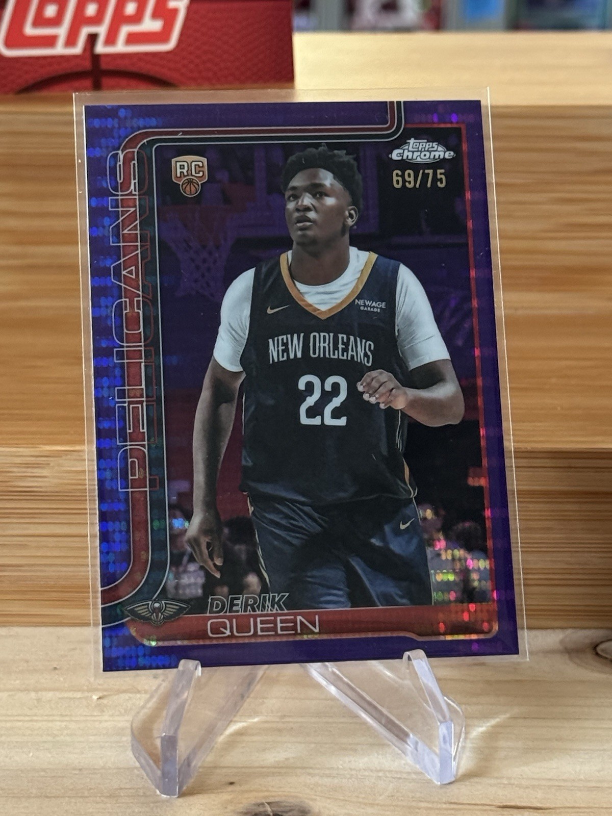 2025-26 Topps Chrome - Derik Queen #263 Purple Pulsar Refractor /75 (RC)