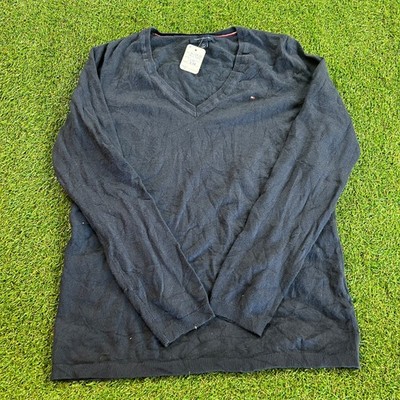 Tommy Hilfiger Pullover Blau Damen Sweatshirt Langarm Shirt Größe S
