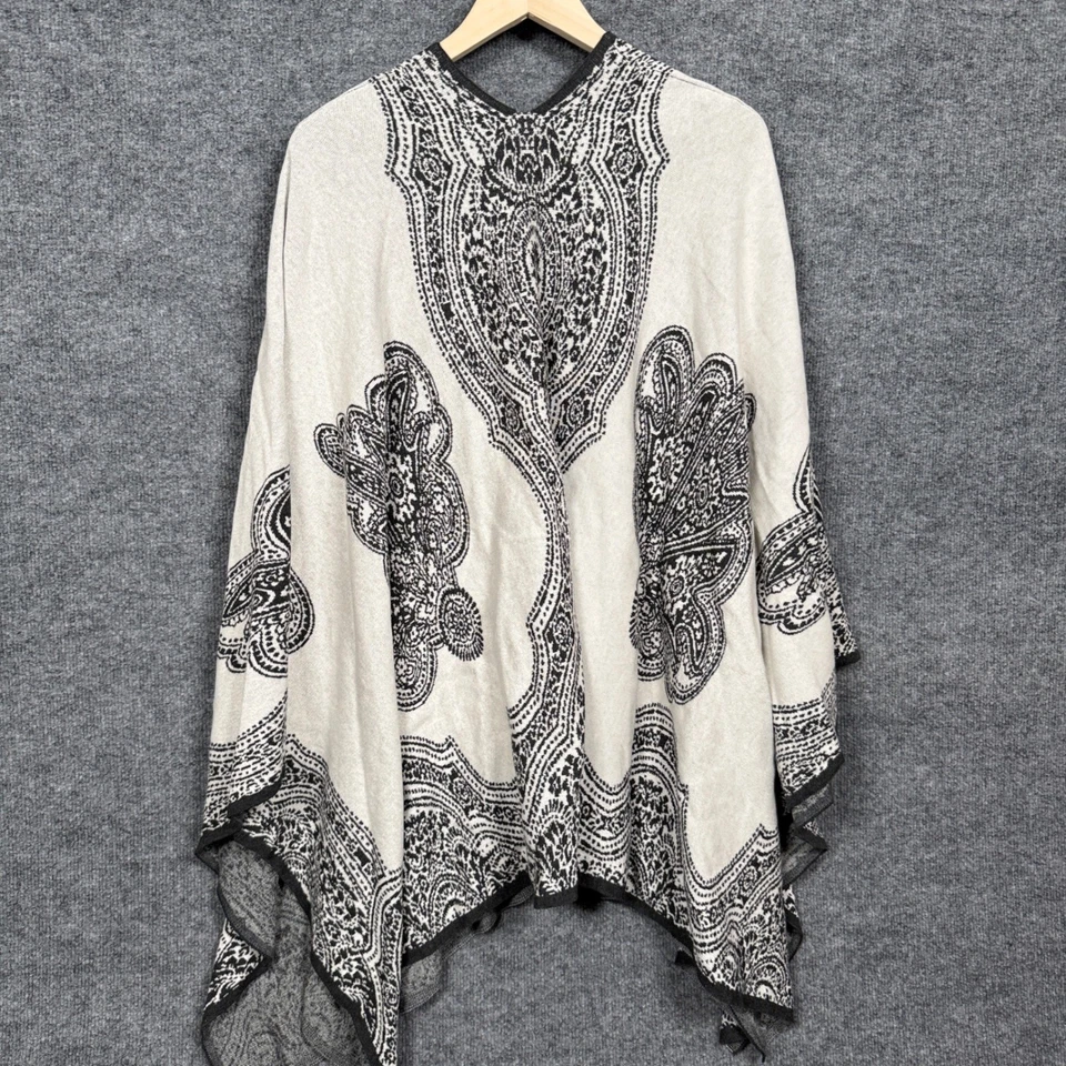 柔软环绕开衫均码波西米亚灰色棉质垂褶 Lagenlook 开襟 — 第 2/4 张图片