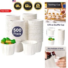 Disposable Paper Souffle Cups 0.75oz 500 Pack Sample Cups for Food Medicine C...