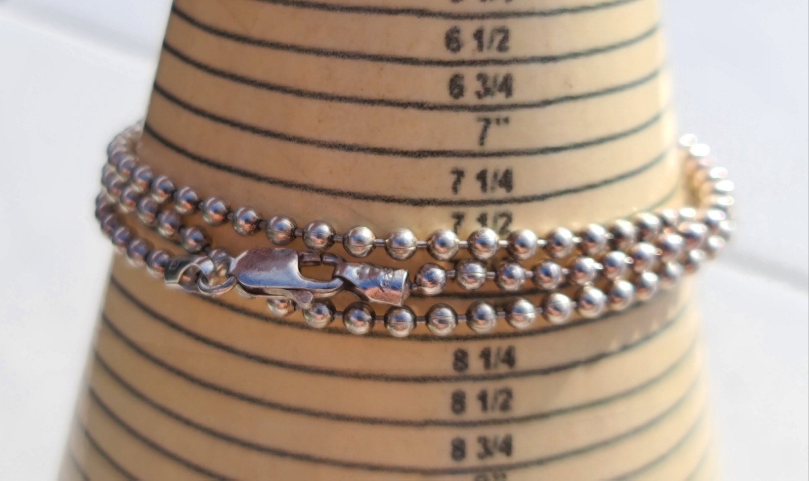 Sterling 925 Solid Silver Large Ball Bead Chain B… - image 12