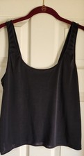 Vintage Vasseratte Black Satin Feel Camisole Tank Top Crop Women's Medium/40