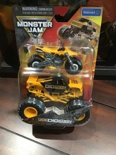 Monster Jam JCB DIGATRON Truck & Dirt Bike 2-Pack Walmart Exc