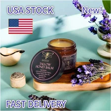 Organic Grass-Fed Beef Tallow Balm with Raw Honey - Lavender Moisturizing Cream