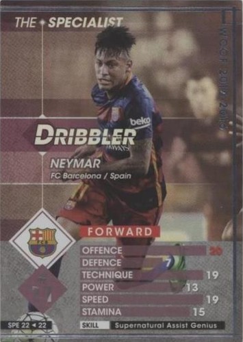 2010-11 Panini Sega WCCF Neymar Jr Santos rare black rookie card
