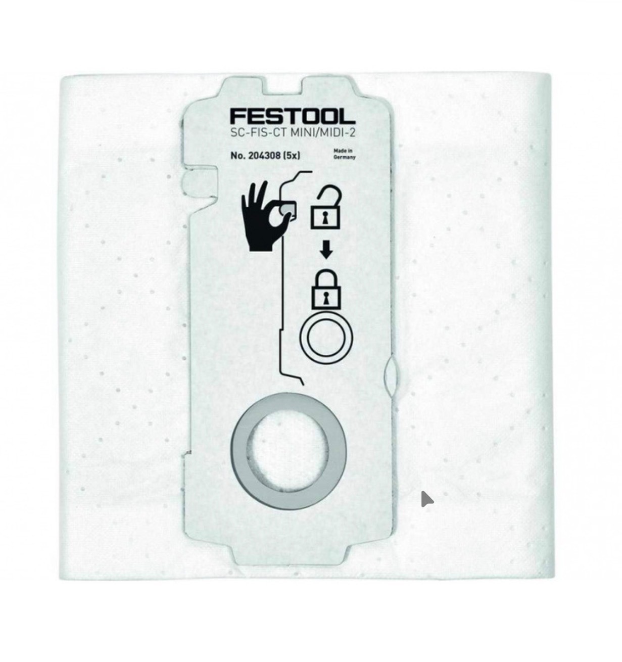 Festool SC-FIS-CT Mini/Midi Self Clean Dust Extractor Filter Bag Pack of 5 - Image 3