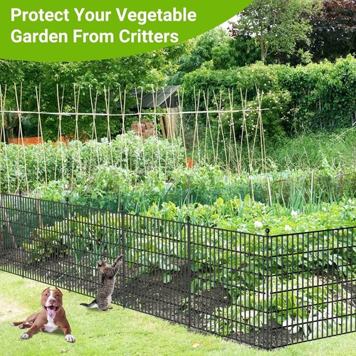 10 Panels No Dig Decorative Outdoor Garden Fence with Gate for Yard - Picture 5 of 9