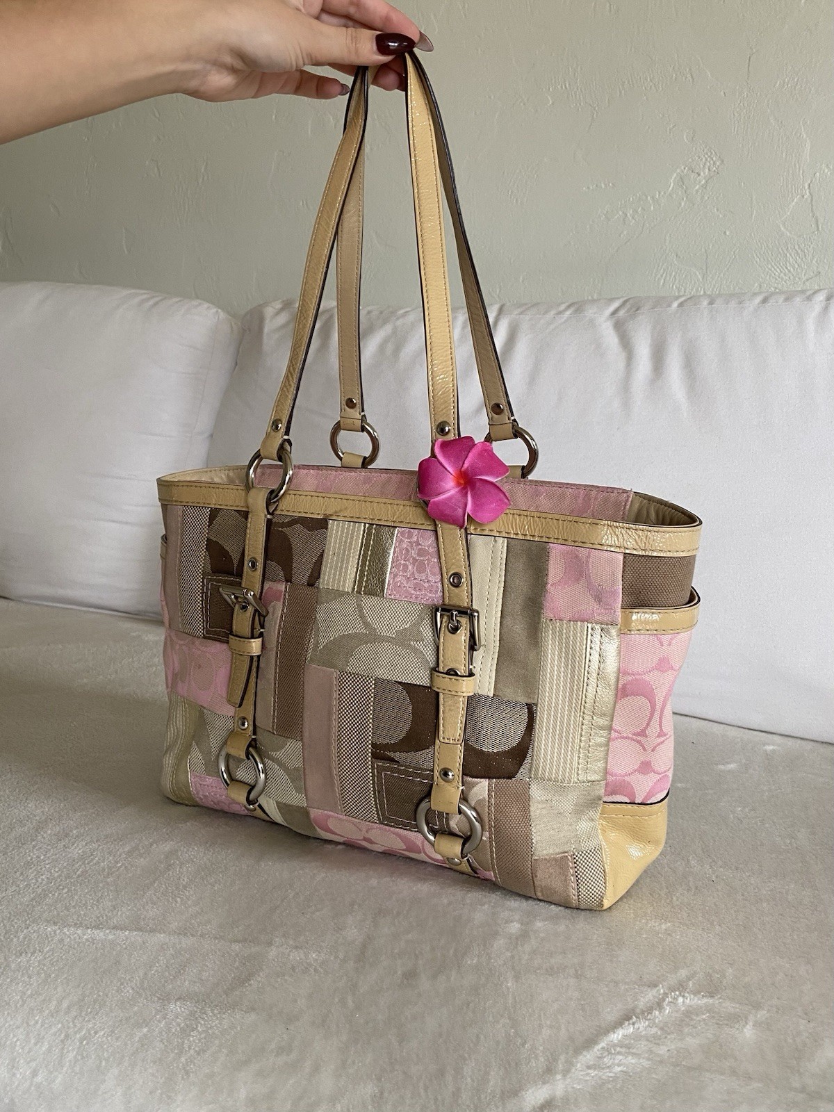 Authentic Coach Patchwork Multicolor Medium Shoul… - image 2