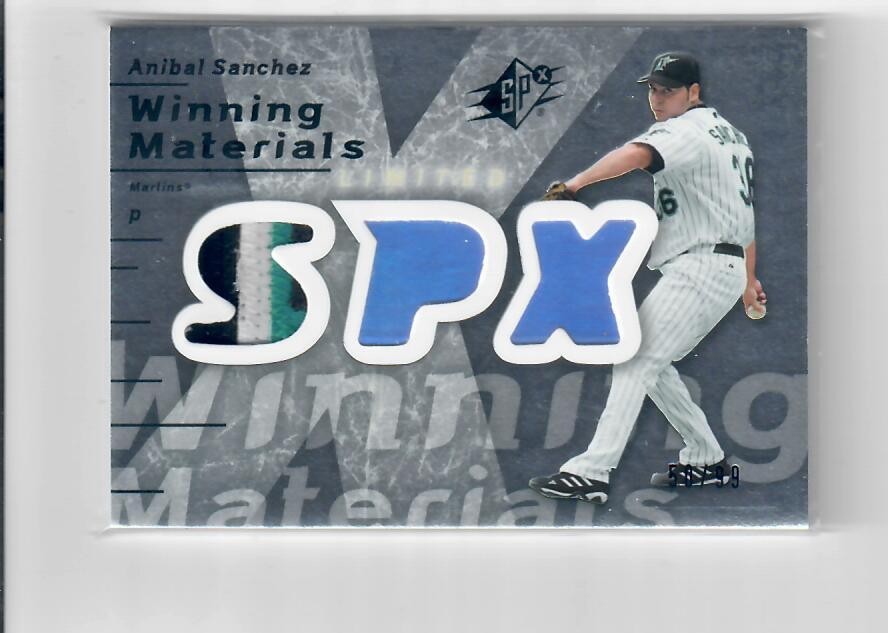 Anibal Sanchez 50/99 Tri-Color   2007 SPx Winning Materials Patches Silver
