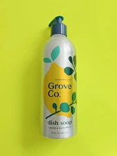Grove Co Dish Soap Lemon & Eucalyptus Metal Bottle with Pump 16 oz