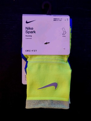 Nike Spark Ankle Cushioned Dri-Fit Running Socks Men 8-9.5/Wmn 9.5-11 CU7199-703