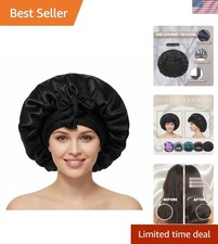 Silky Satin Bonnet for Women - Large Hair Protection Bonnet with Adjustable Tie