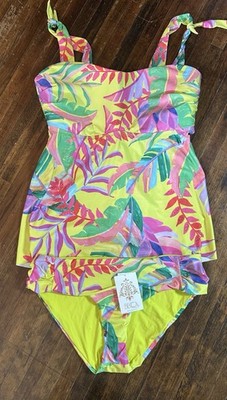 Becca by Rebecca Virtue Women's Tankini Size 2X (20-22) New With Tags Colorful