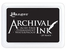 Ranger Archival Ink JET BLACK Permanent Ink Stamp Pad 0 Standard Size