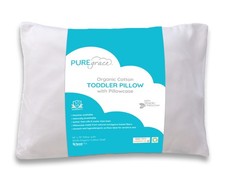 PUREgrace Tencel Toddler Pillow and Pillowcase Set   Organic Cotton Shell,
