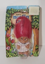 DAM Troll Doll Adopt A Norfin VTG 1985 NEW SEALED Red Hair Heart Dress CURLED CA
