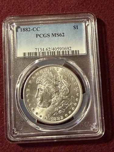 1882 CC Morgan Silver Dollar PCGS MS62 BU $1 90% Silver  🔥🔥🔥🔥