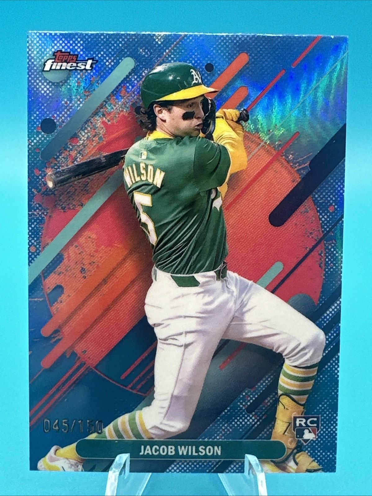 2025 Topps Finest Rare Sky Blue Refractor /150 Jacob Wilson #295 Rookie RC