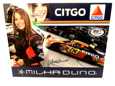 2011 AUTOGRAPHED MILKA DUNO #63 CITGO SHELTRA MOTORSPORTS ARCA MENARD'S POSTCARD