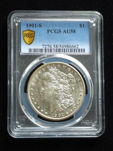 1901-S Morgan Silver Dollar PCGS Graded AU58 Gold Shield #56986662