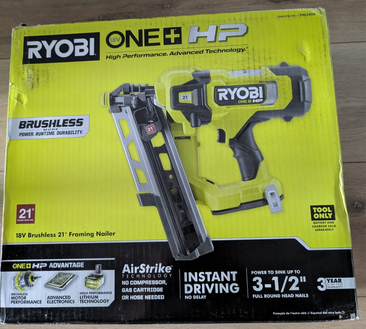 Cordless Framing Nailer Ryobi Cordless Nailer Ryobi PBL375B ONE+