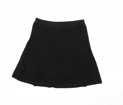 Max Studio Damen Strick A-Linien Rock schwarz Größe L