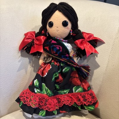 Azulina Handmade Mexican Rag Doll Artisan Crafted 14 Inches Tall with Tag