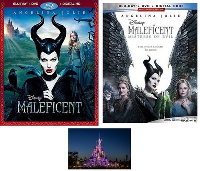 Angelina Jolie Double Feature Maleficent 1 One & 2 Two Mistress of Evil 2 Blu Ry