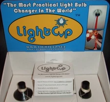 NEW IB & OFFICIAL LightCup (2) Piece Easy Light Bulb Changer Suction Cup Kit +++
