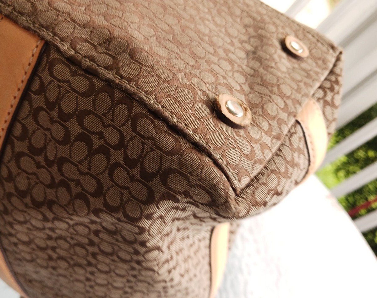 Coach F77014 Vintage Large Signature C Canvas w/Vachetta