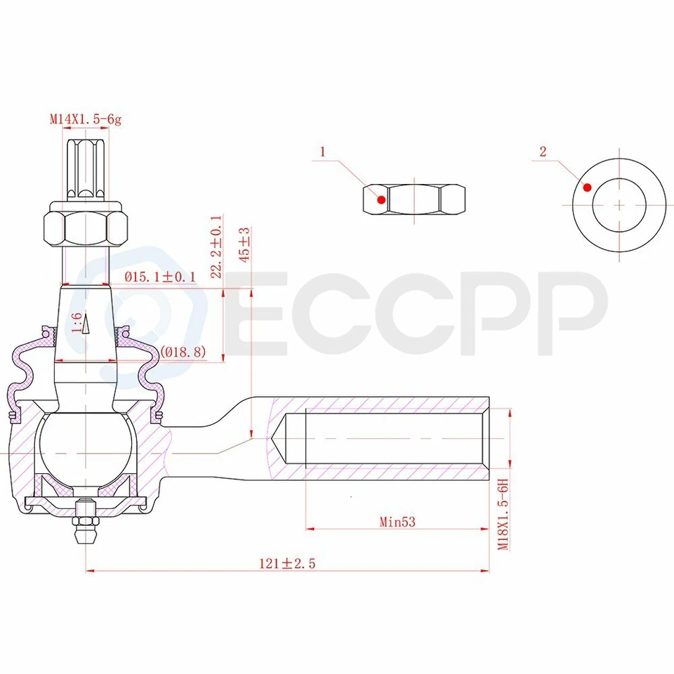 Kit de extremos de barra de amarre de suspensión delantera de 10 piezas para Dodge Ram 1500 2002 2003-2005 2x2 Foto 3 de 4