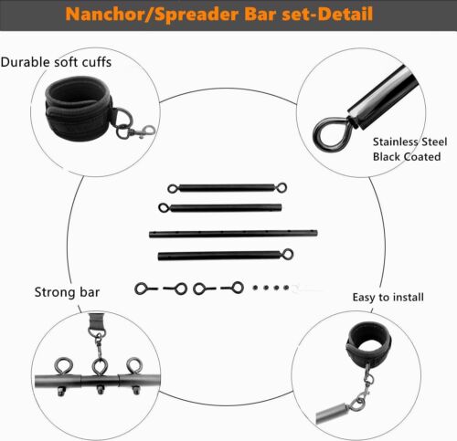 Spreader Bar BDSM Bondage Restraints Handcuffs Ankle Cuffs Sex Toys for Couples - Picture 6 of 8