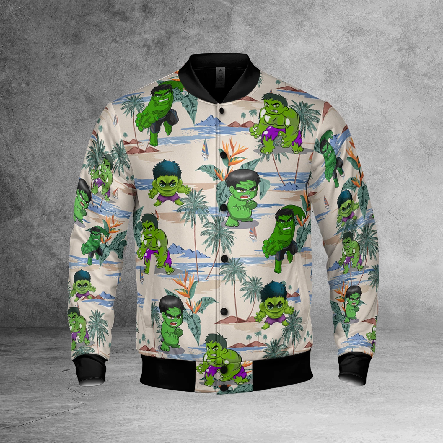The Incredible Hulk Superhero Baby Hulk Aloha Palm Tree Jacket