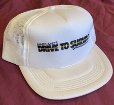 Vtg DRIVE TO SURVIVE Mesh Hat RARE Trucker Cap BALTIMORE MARYLAND Cars AUTO