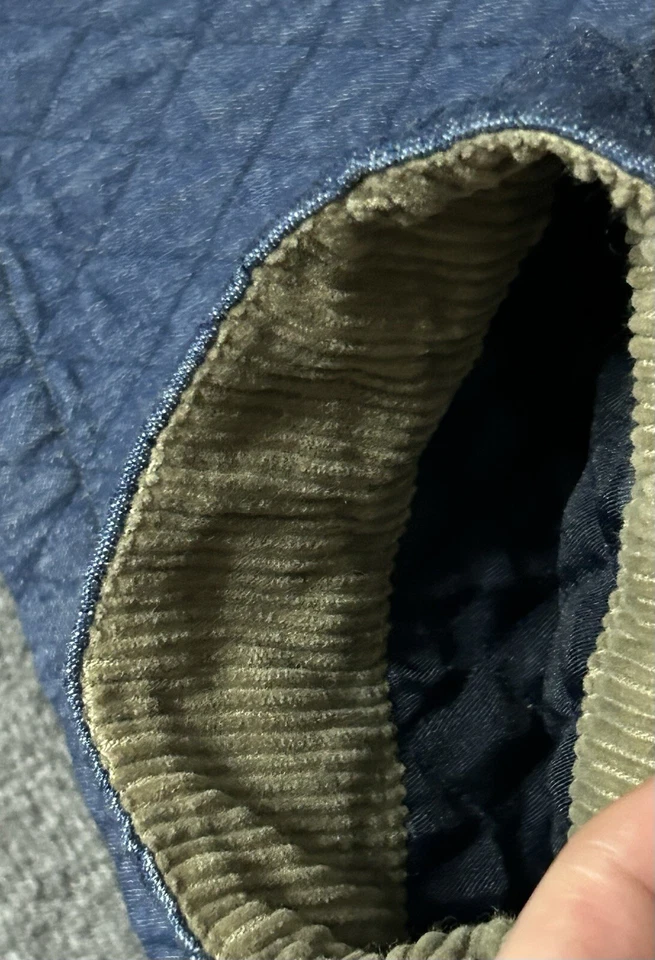 Chaqueta De Colección Sugar Ridge Para Mujer S Raggedy Ann & Andy Azul Acolchada Pana Botón Foto 3 de 4