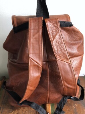VTG 90s TAN BROWN LEATHER RUCKSACK BACKPACK BAG PURSE MEXICO X-LARGE EUC  CLEAN | eBay