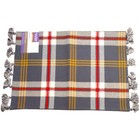 Set 4 Tartan Plaid Gray White Red Placemats Tassels Cotton 14x21 Reversible