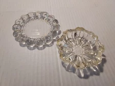 2 pcs Vintage Ashtrays Pressed Glass