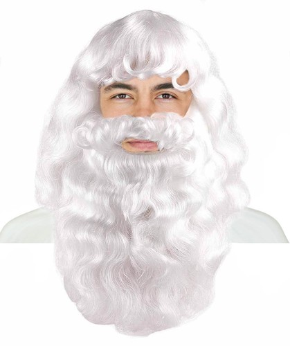 Styles Adult Men Merry Christmas Xmas Party Deluxe Santa Claus Wig And Beard Set - Picture 7 of 112