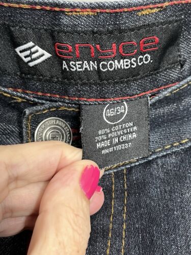 Enyce Jeans Y2K Mens 46x34 Baggy Wide Leg Hip Hop Streetwear Skater Baggy Blue - Picture 6 of 20