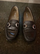 GEOX Respira Patent Womens Brown Leather Driving Loafers Size US 7 EUR 37