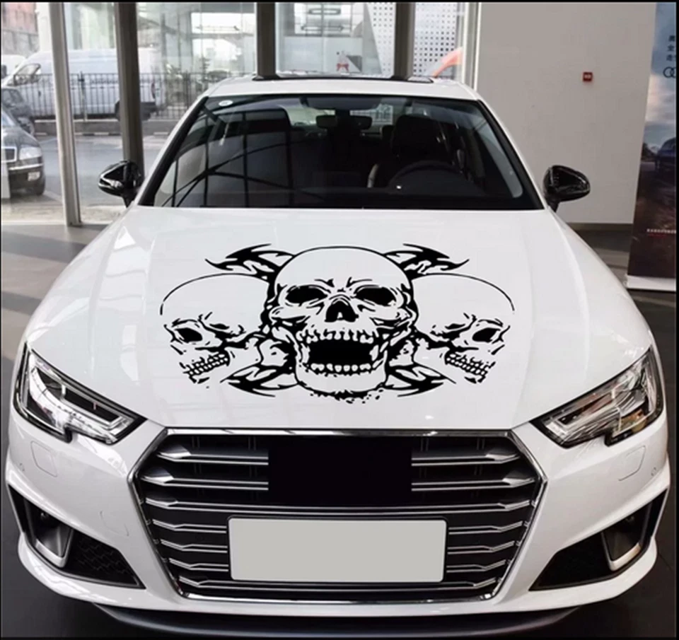Custom Triple Skull Decal Sticker Car Truck Vehicle Bumper Window Vinyl Vehicle Foto 2 de 4