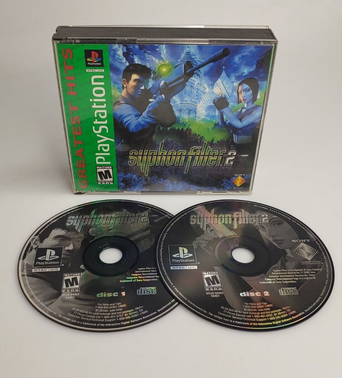 Syphon Filter 2 PlayStation 1 PS1 Greatest Hits Complete INCLUDES EXTRA  GAME!